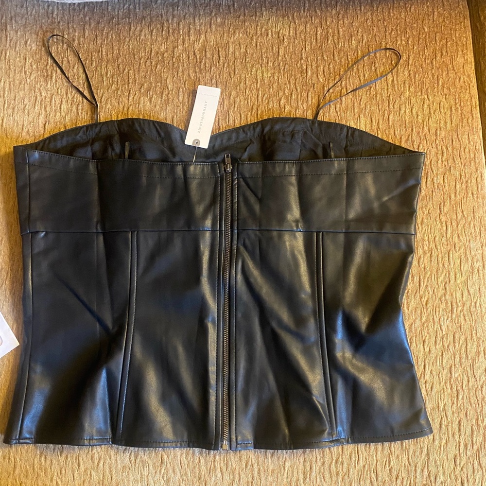 Bustier BLK XL faux leather never worn new